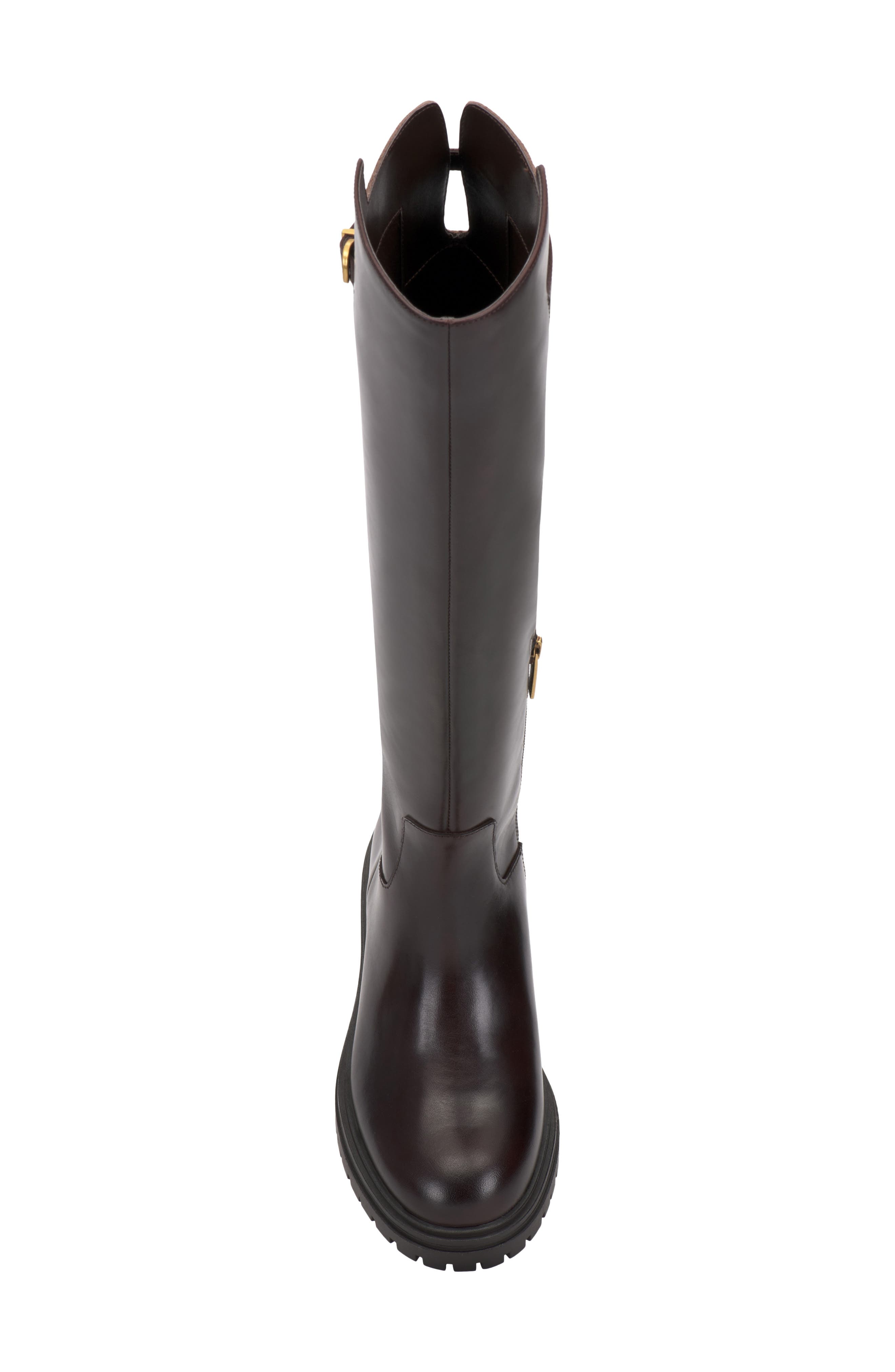 Bertla Leather Knee High Boot, Alternate, color, BROWNIE