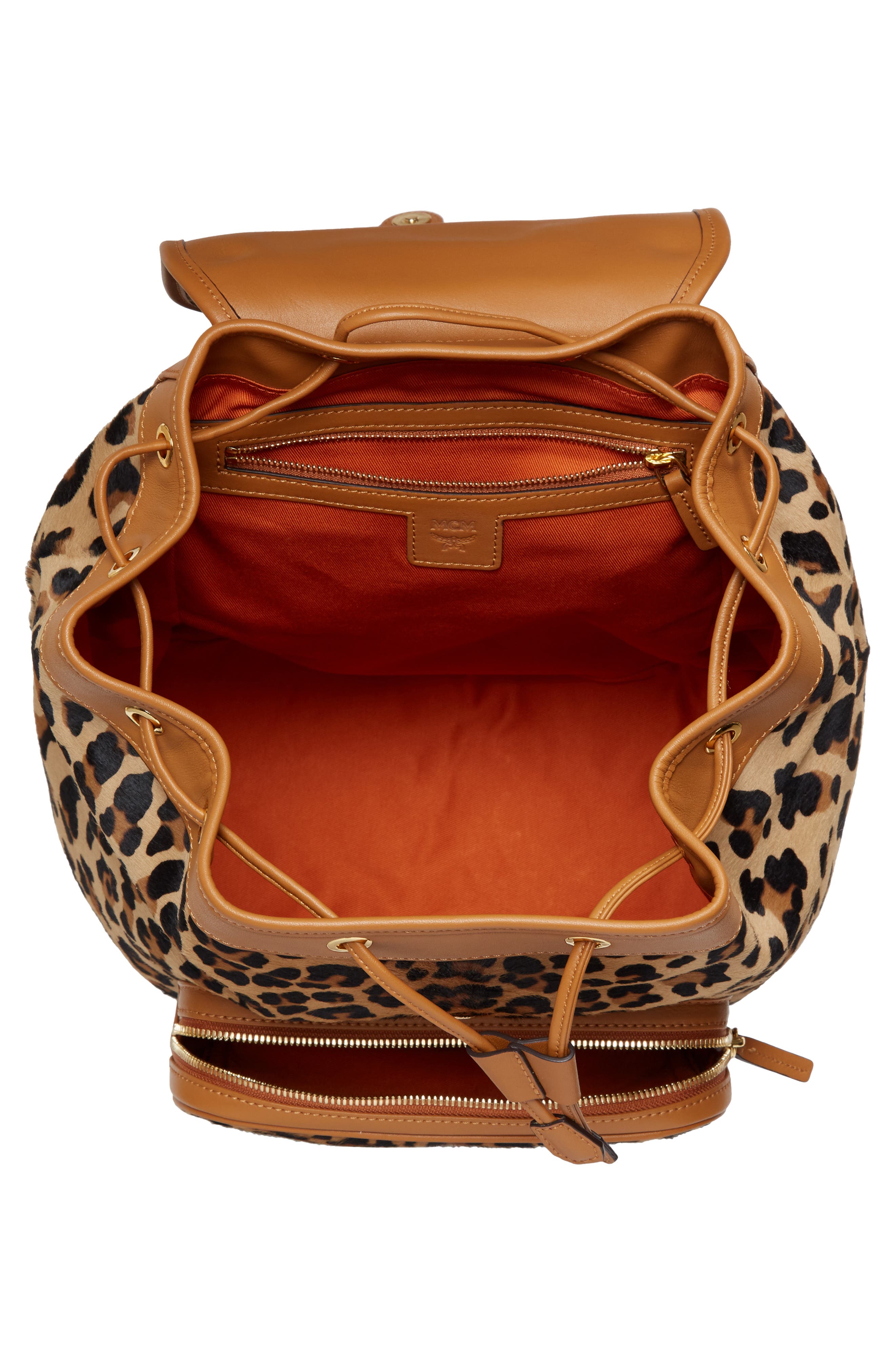 MCM Medium Leopard Backpack, Alternate, color, 