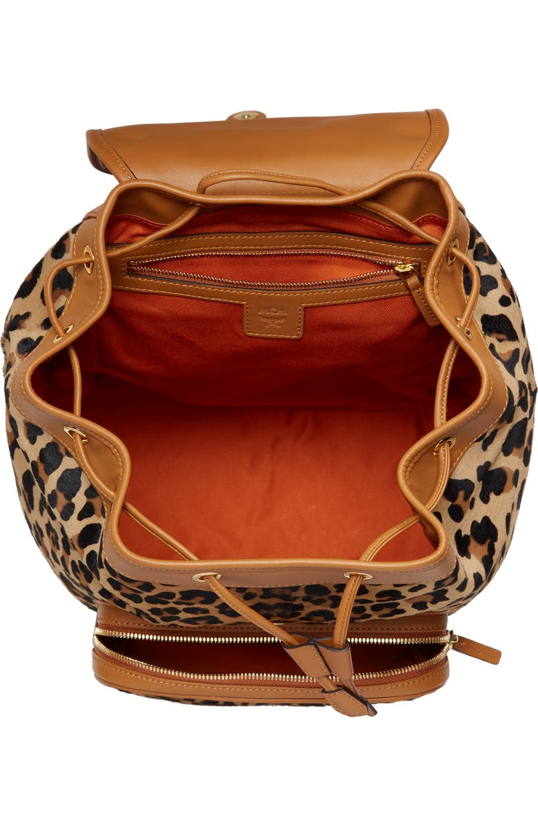 MCM Medium Leopard Backpack, Alternate, color,
