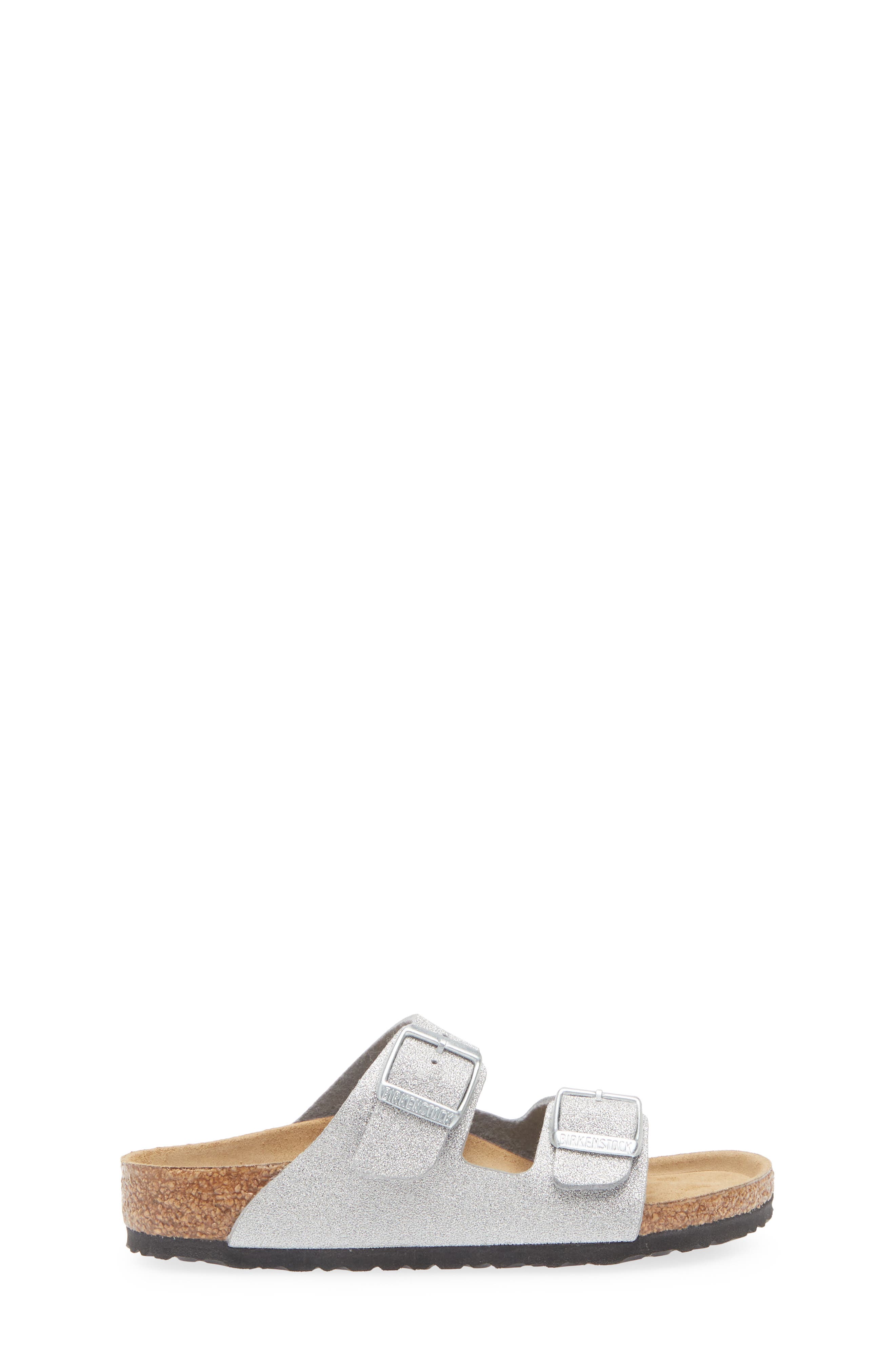 Birkenstock Kids' Arizona Slide Sandal, Alternate, color, Silver Shiny Glitter