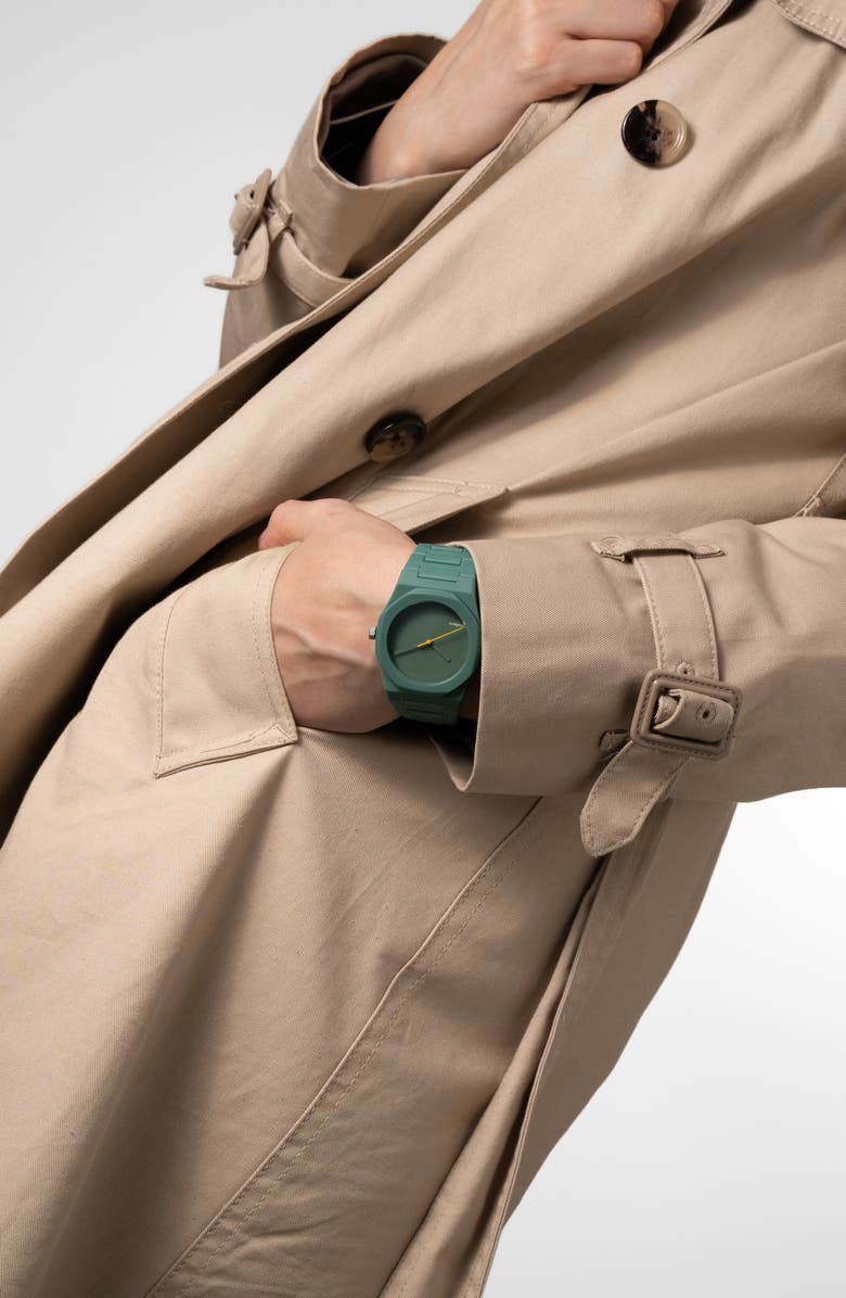 D1 Milano Polycarbon Bracelet Watch, 37mm, Alternate, color, Green