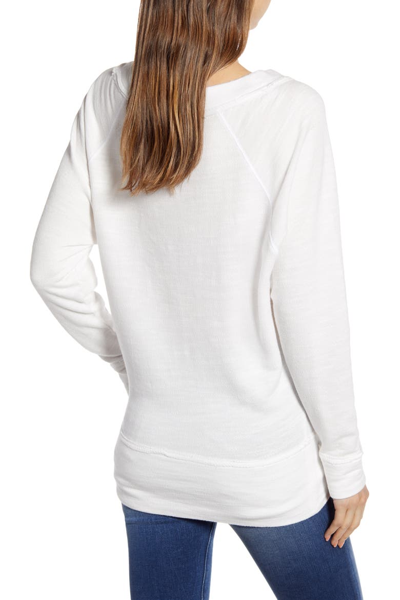 Dolman Sleeve Cotton Blend Pullover, Alternate, color, WHITE