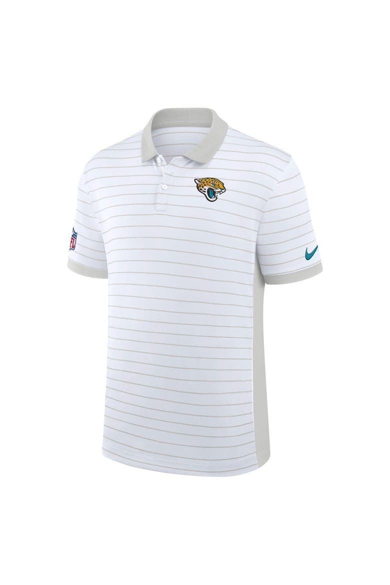 Men's Nike White Jacksonville Jaguars Sideline Victory Stripe Dri-FIT Polo, Alternate, color, White