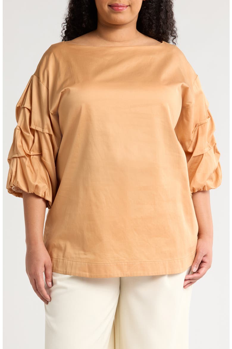 Balia Cotton Popover Top, Main, color, SAND