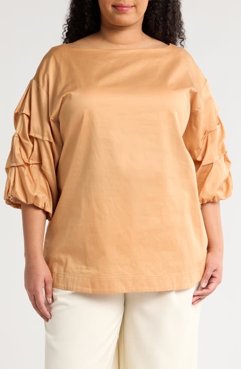 Balia Cotton Popover Top (Plus)