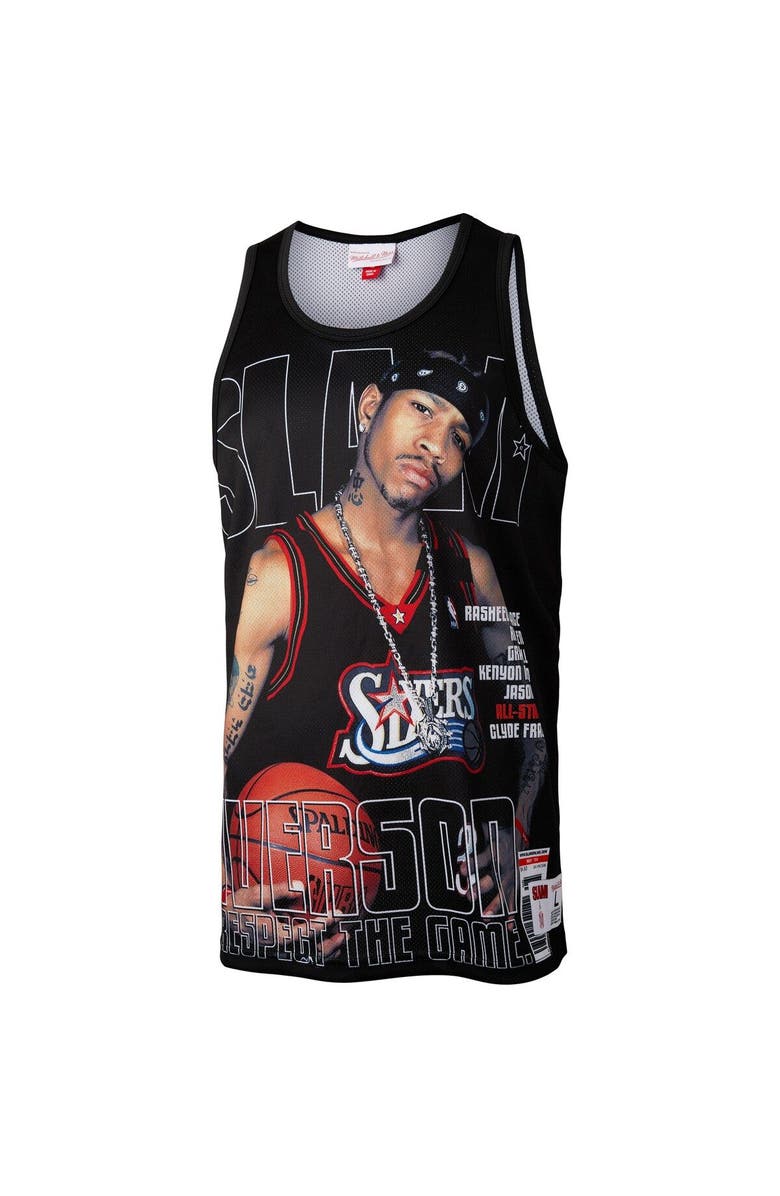 Mitchell & Ness Men's Mitchell & Ness Allen Iverson Black Philadelphia 76ers Slam Player Tank Top, Alternate, color,
