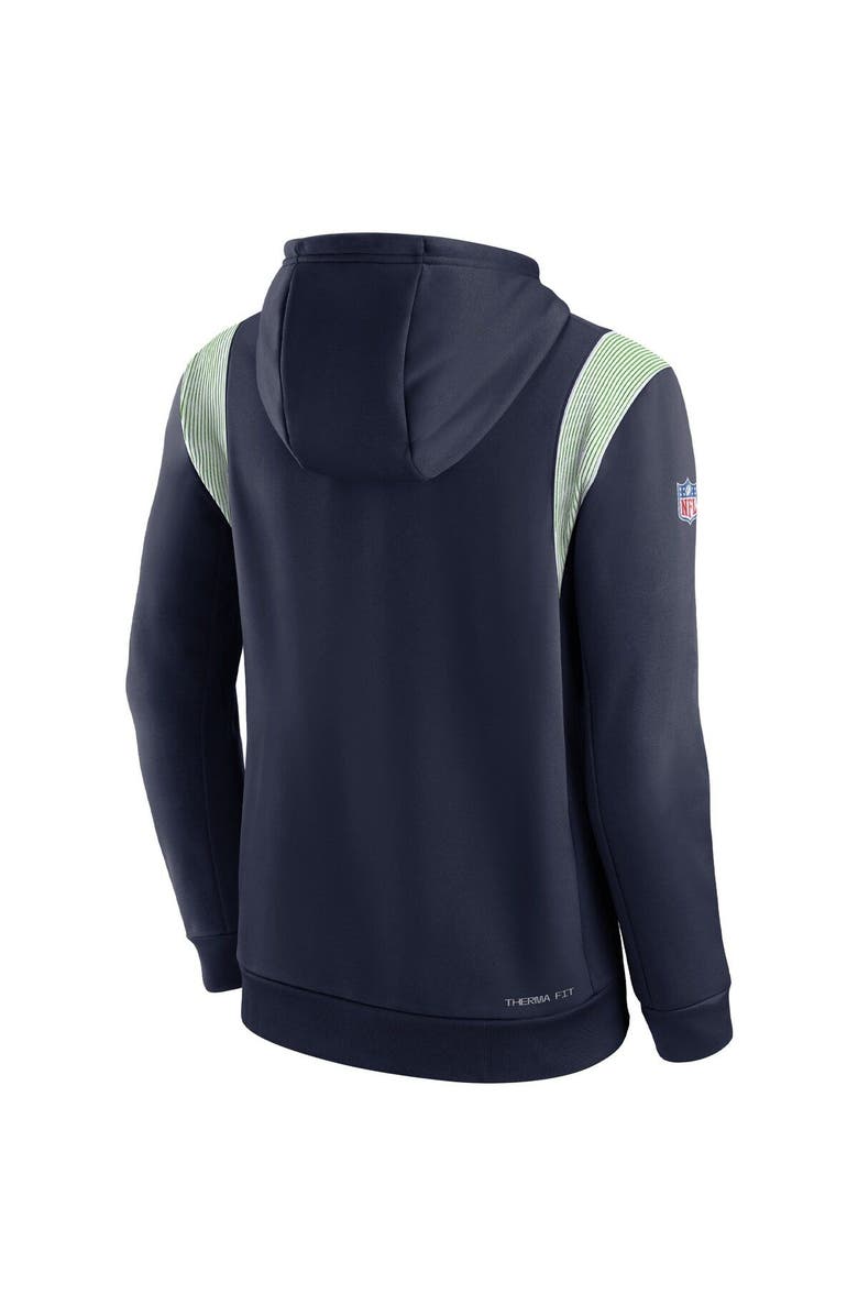 Nike Men's Nike College Navy Seattle Seahawks Sideline Athletic Stack Performance Pullover Hoodie, Alternate, color, Navy