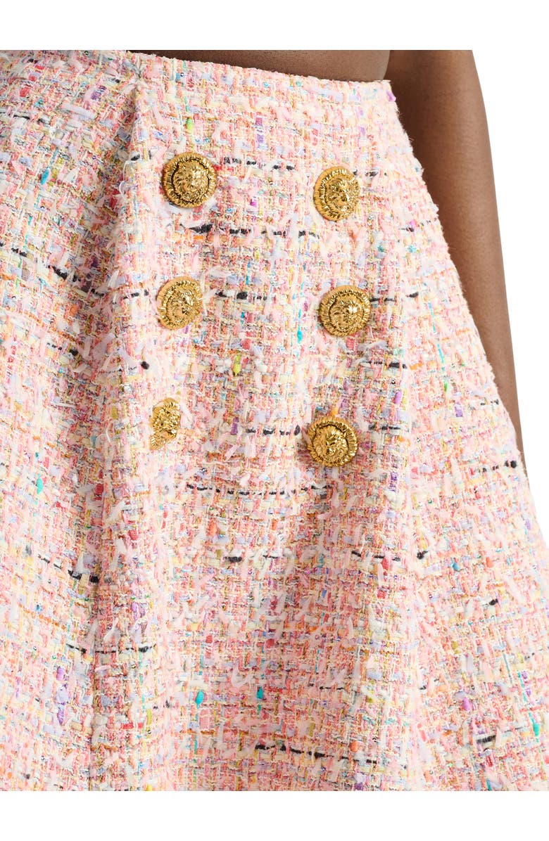 Balmain Flared tweed skirt, Alternate, color, Pink
