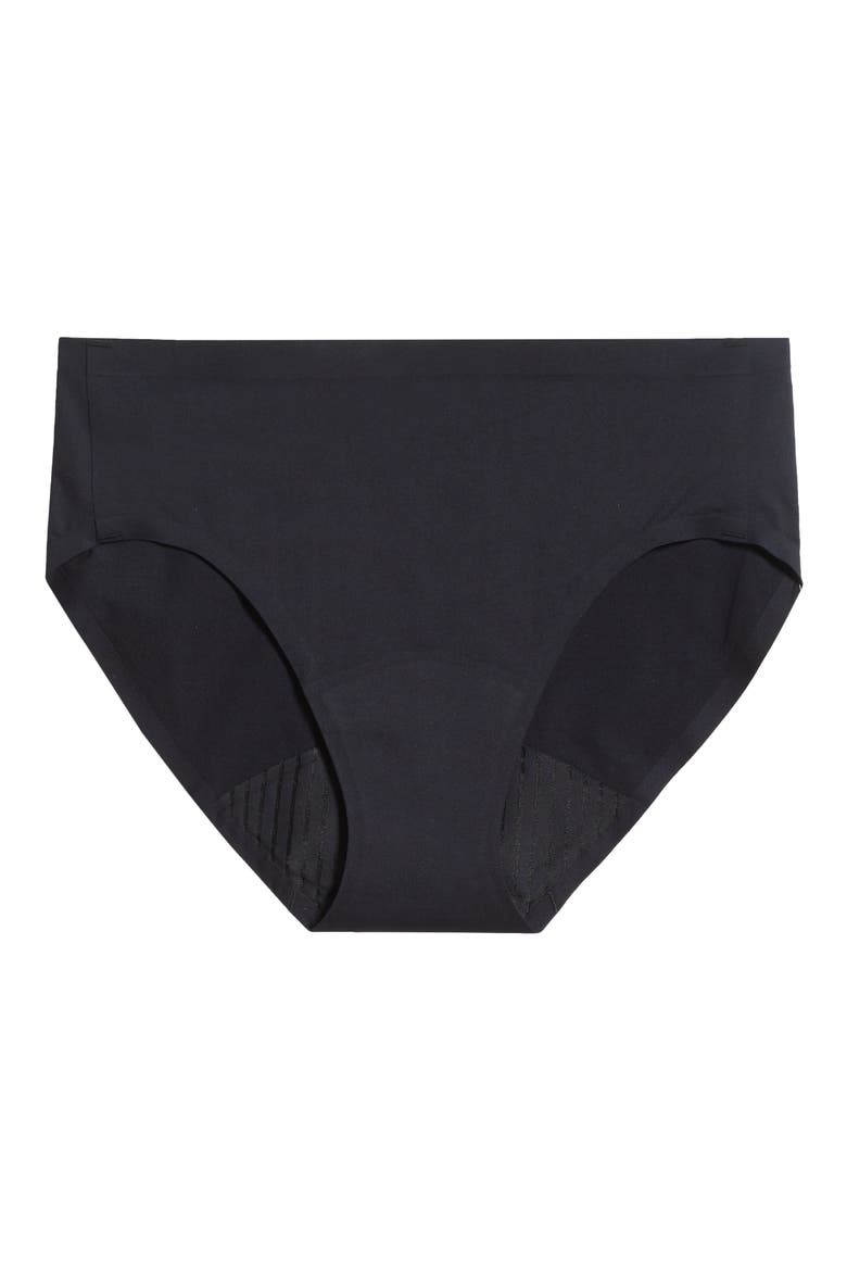 Period & Leakproof Regular Absorbency Seamless Briefs, Alternate, color, VOLCANIC BLACK