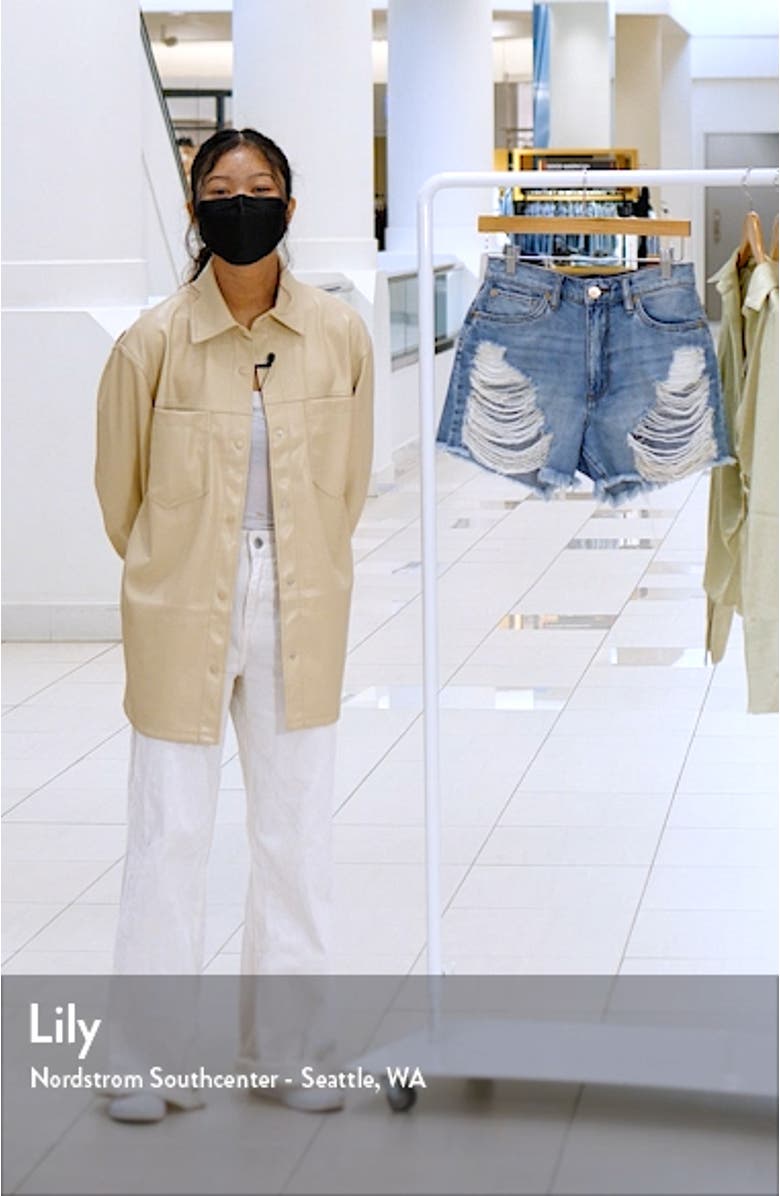 Layne High Waist Distressed Denim Shorts, sales video thumbnail