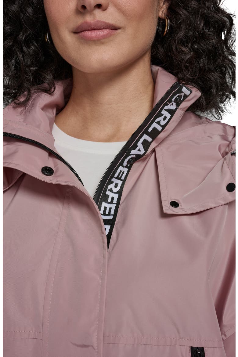 Short Hooded Logo Rain Jacket, Alternate, color, BLUSH