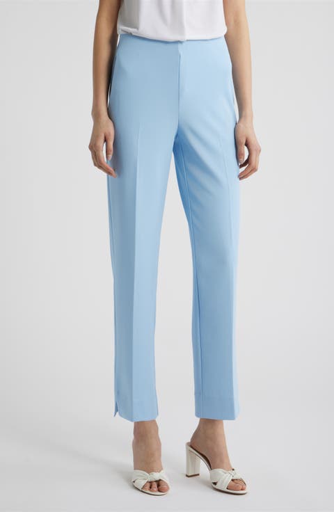 Anne Klein Hollywood Waist Straight Leg Ankle Pull-On Pants (Regular & Petite)