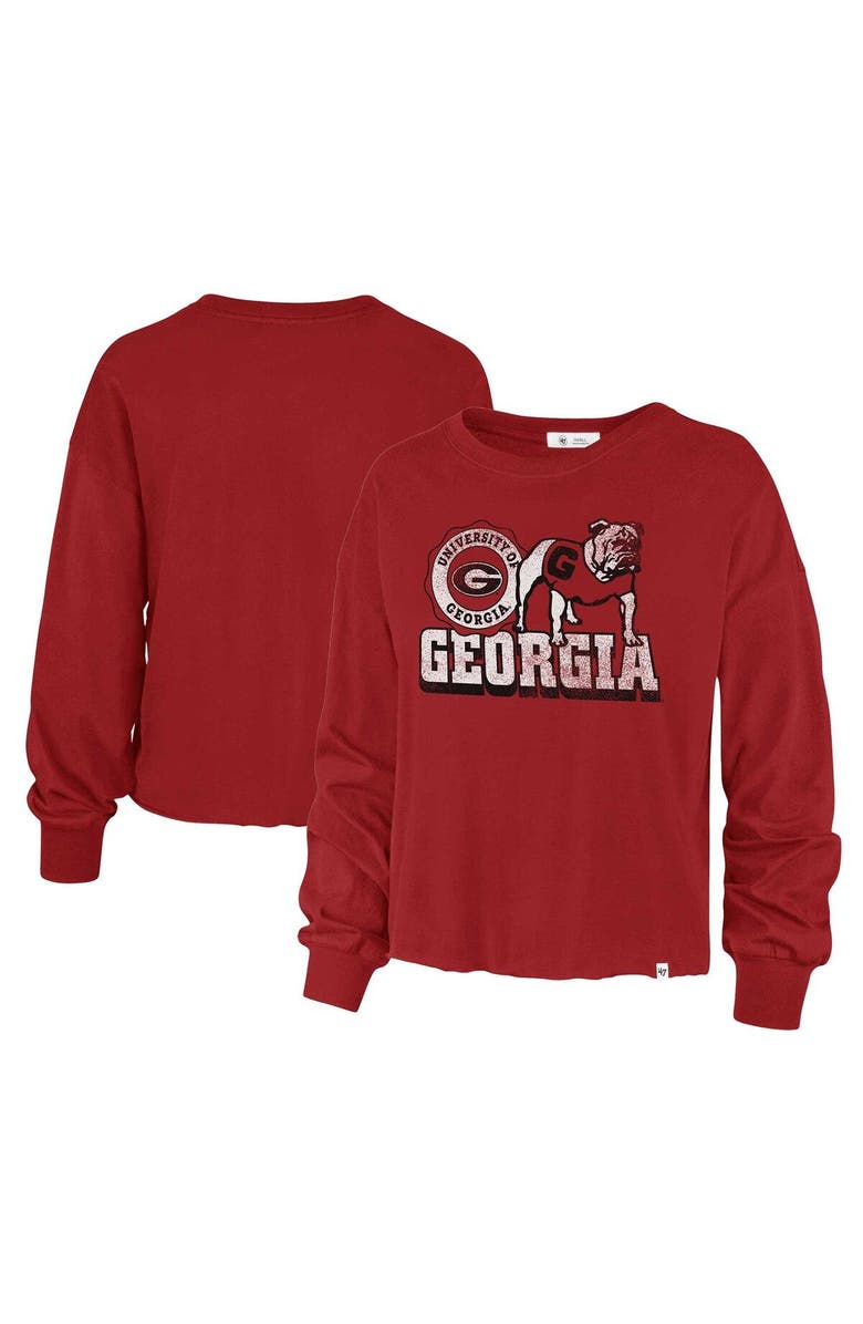 '47 Women's '47 Red Georgia Bulldogs Bottom Line Parkway Long Sleeve High Waist T-Shirt, Main, color, Red
