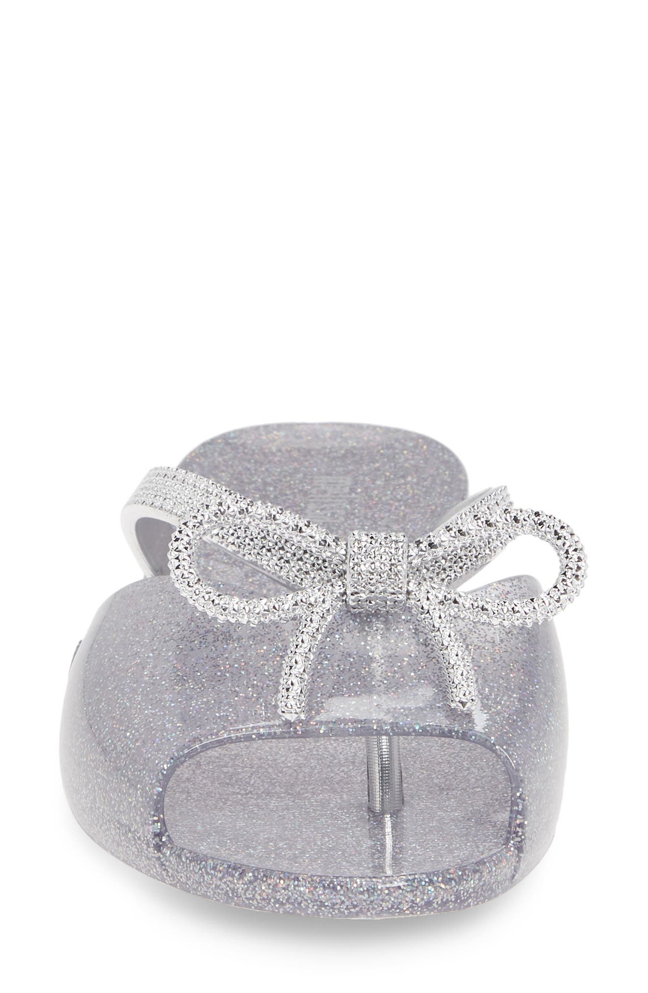 Ela Chrome Slide Sandal, Alternate, color, SILVER RUBBER