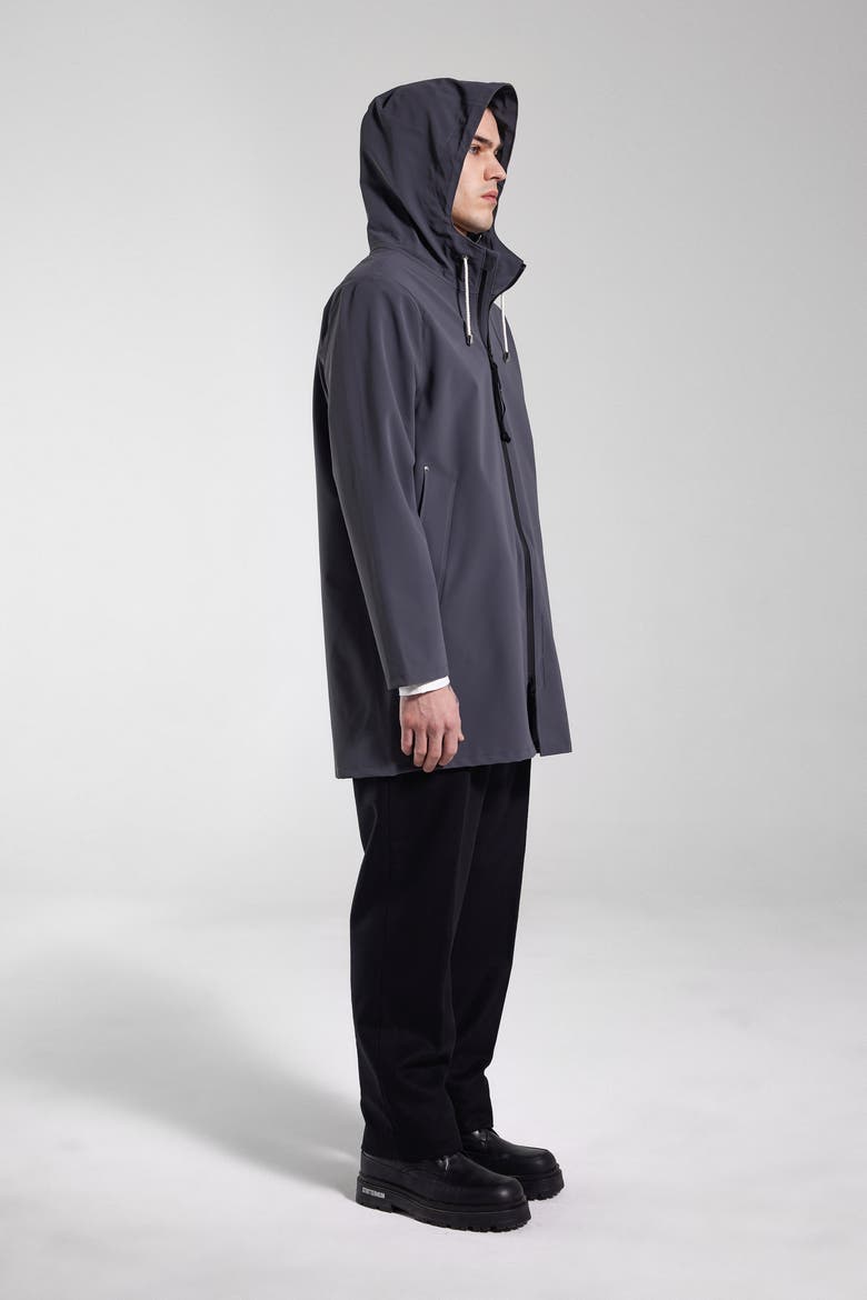 Stockholm Lightweight Zip Matte Raincoat, Alternate, color, Metal