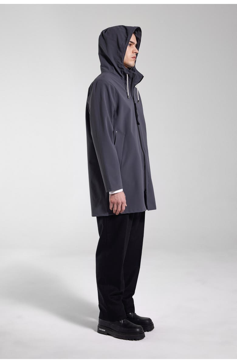 Stutterheim Stockholm Lightweight Zip Matte Raincoat, Alternate, color, Metal