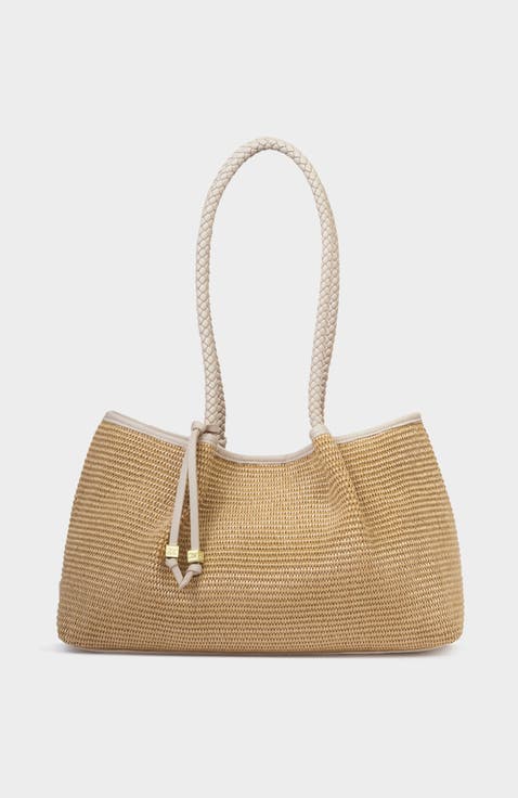 Nova Raffia Small Shoulder Tote