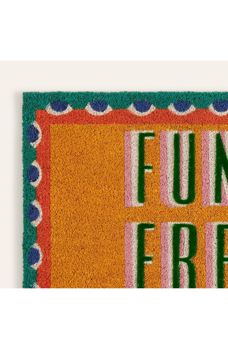 Zsa Zsa Zsu Kerala Funcy 100% Coir Doormat 18" x 30", Alternate, color, Orange
