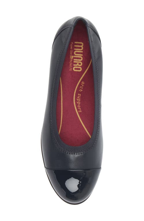 Munro Mila Ballet Flat In Dark Navy Combo