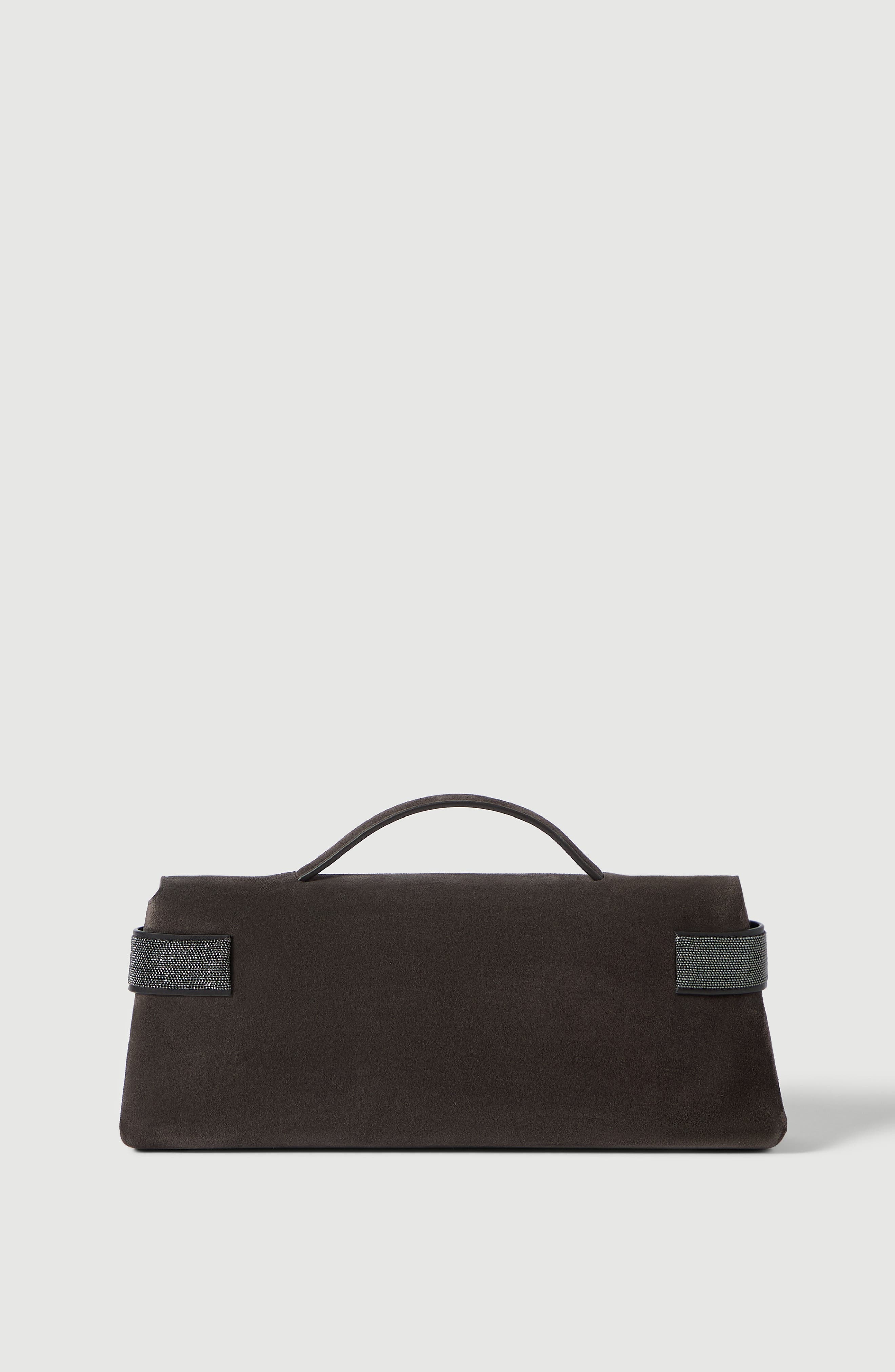 Suede Essence clutch bag, Alternate, color, Brown