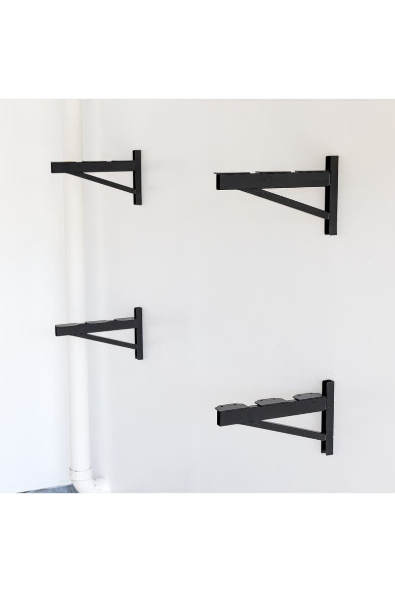1' x 4' DIY Wall Shelf Brackets | Heavy Duty Garage Wall Shelves, Alternate, color, Black