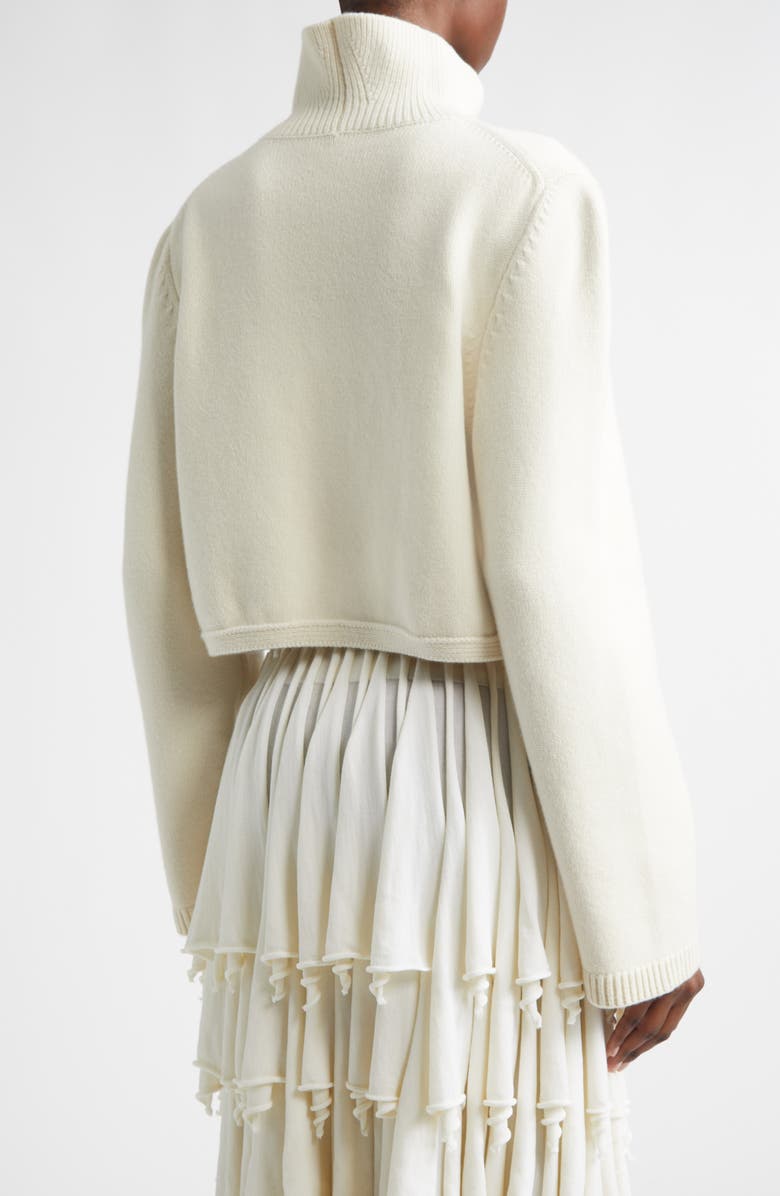 Alaïa Cutout Cashmere Blend Sweater, Alternate, color, Blanc Naturel