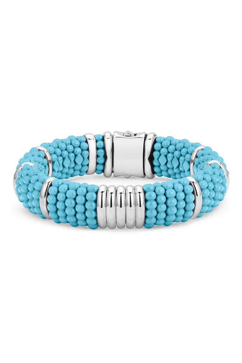 Blue Caviar Ceramic Rope Bracelet, Main, color, SILVER/ BLUE
