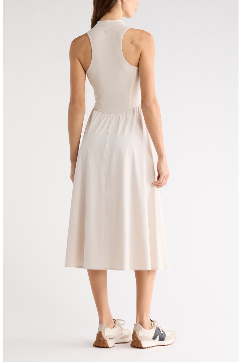 Atlas Zip Front Sleeveless Midi Dress, Alternate, color, MOONBEAM