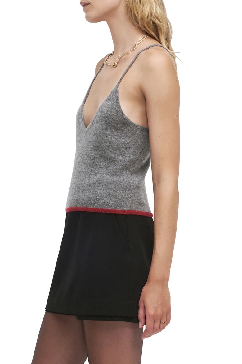 The Rebecca Cashmere Camisole Sweater, Alternate, color, DARK CHARCOAL GREY