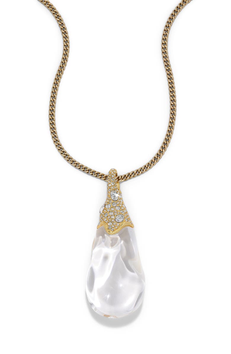 Alexis Bittar Liquid Lucite<sup>®</sup> Teardrop Pendant Necklace, Alternate, color, Gold