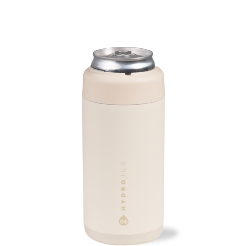 HydroJug Slim Can Cooler 12oz, 2-in-1 Insulated Can Cooler Cup - Stainless Steel, Non-Slip Rubber Base in Cream  product