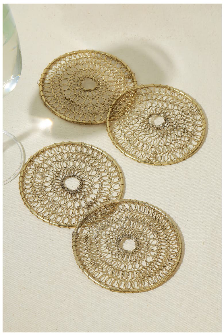Set of Four Placemats, Alternate, color, GOLD