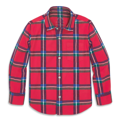 Kids Long Sleeve Flannel Button Down In Plaid (toddler, Little Kid, Big Kid)