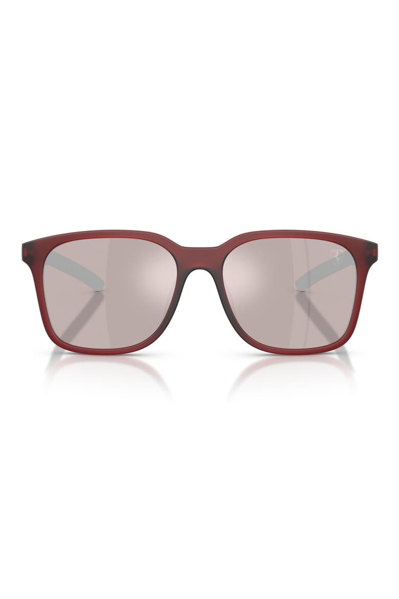 57mm Square Sunglasses, Main, color, RED BORDEAUX MATTE / PURPLE