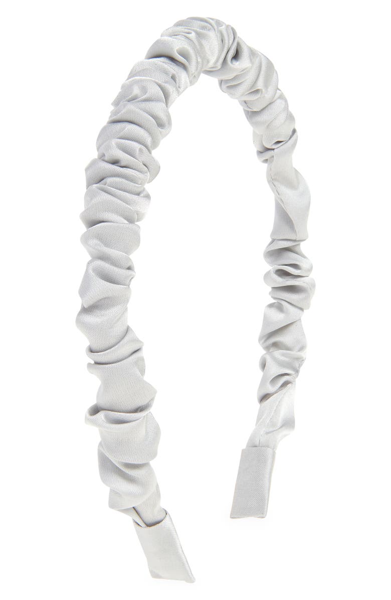 L. Erickson Sina Ruched Headband, Main, color, Silver