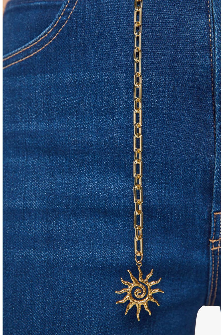 The Off the Chain High Waist Tunnel Vision Sneak Straight Leg Jeans, Alternate, color, PINKIES UP