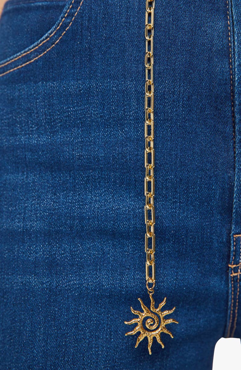 MOTHER The Off the Chain High Waist Tunnel Vision Sneak Straight Leg Jeans, Alternate, color, Pinkies Up