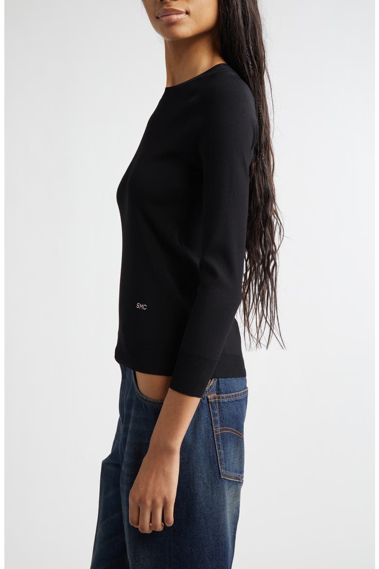 Compact Knit Top, Alternate, color, BLACK