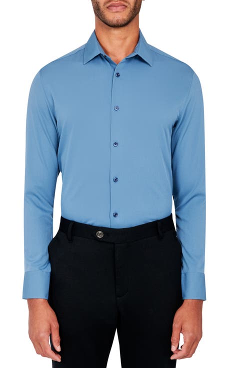 Slim Fit Solid Performance Dress Shirt