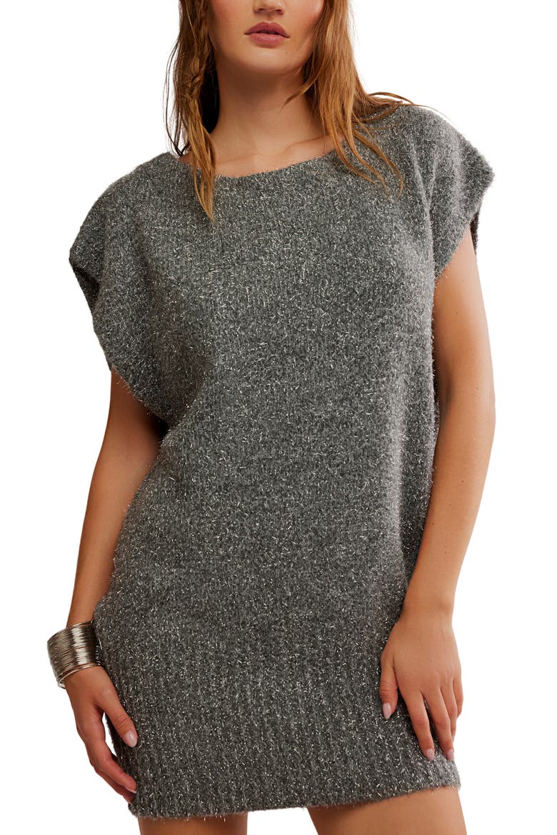 Talia Sweater Minidress, Alternate, color, CASTLE GREY COMBO