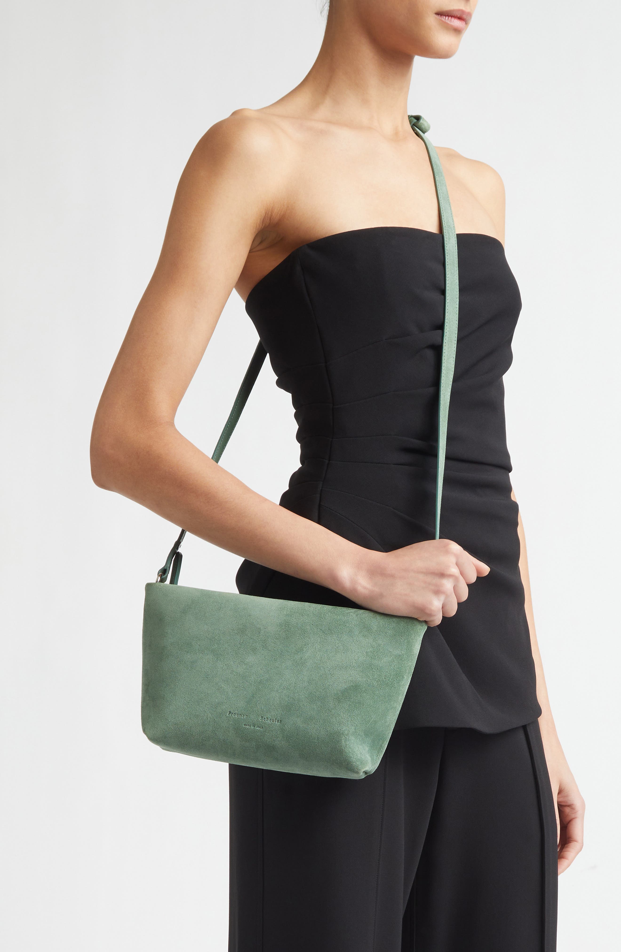 Proenza Schouler Bond Suede Shoulder Bag, Alternate, color, Patina