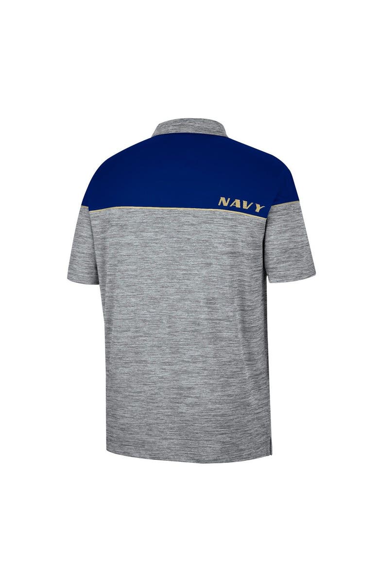 COLOSSEUM Men's Colosseum Heathered Gray/Navy Navy Midshipmen Birdie Polo, Alternate, color,
