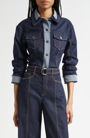 Cinq à Sept Canyon Crop Denim Jacket