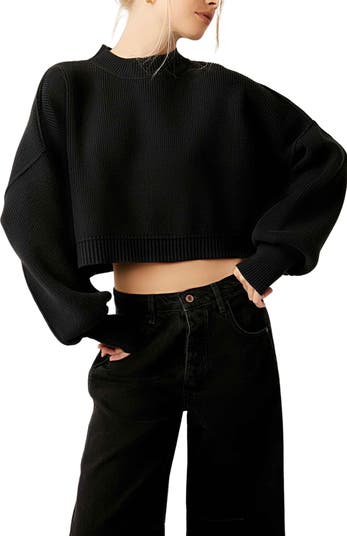 フリーピープル Free People Easy Street Crop Pullover レディース Sweaters Black Easy Street Crop Pullover, Black – Punch Clothing