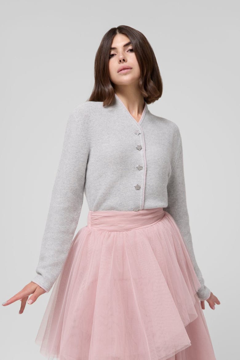 Loria Cashmere Cardigan Sweater, Main, color, Gray