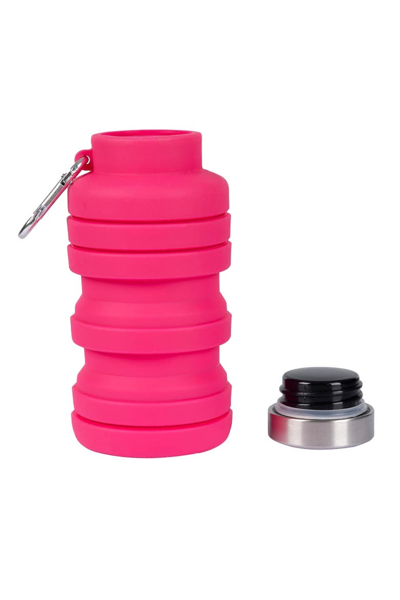 Vavo Foldable Silicone Water Bottle, Alternate, color, Flamingo Pink