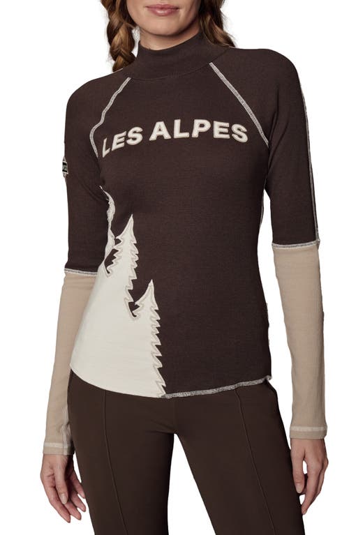 Alp N Rock Lucy Mock Neck Knit Top In Brown