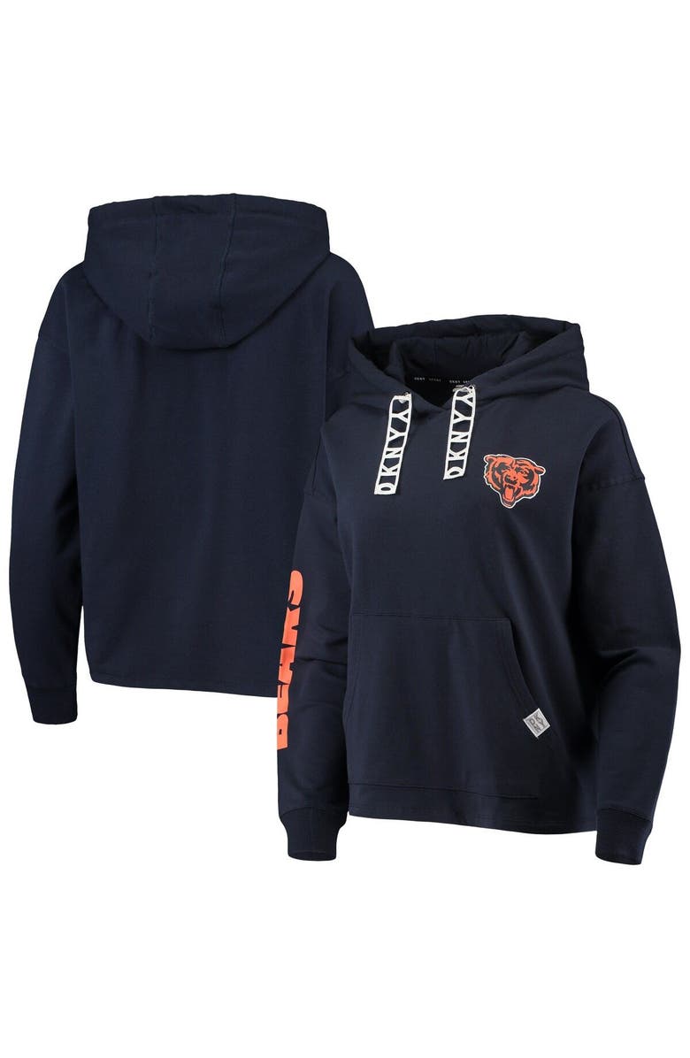 DKNY SPORT Women's DKNY Sport Navy Chicago Bears Staci Pullover Hoodie, Main, color, 