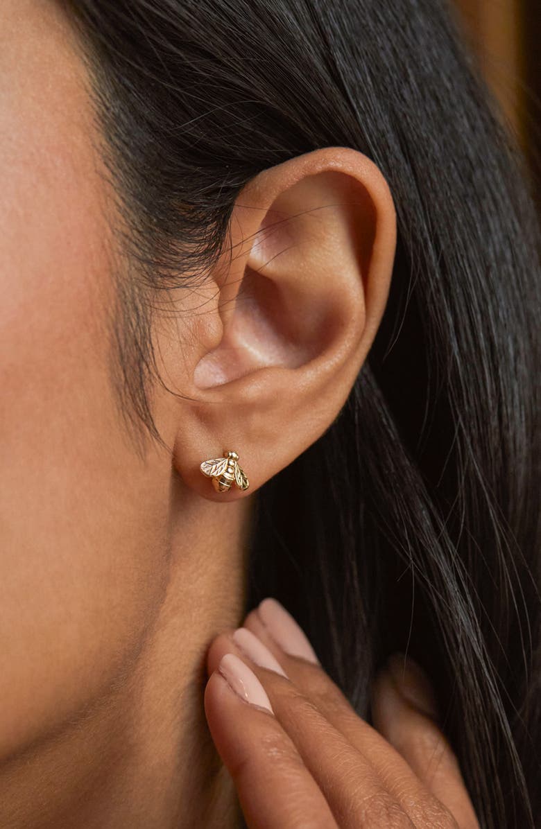 Estella Bartlett Bee Stud Earrings, Alternate, color, Gold