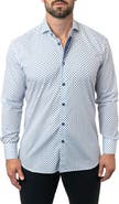 Maceoo Einstein Dot Print Contemporary Fit Button-Up Shirt